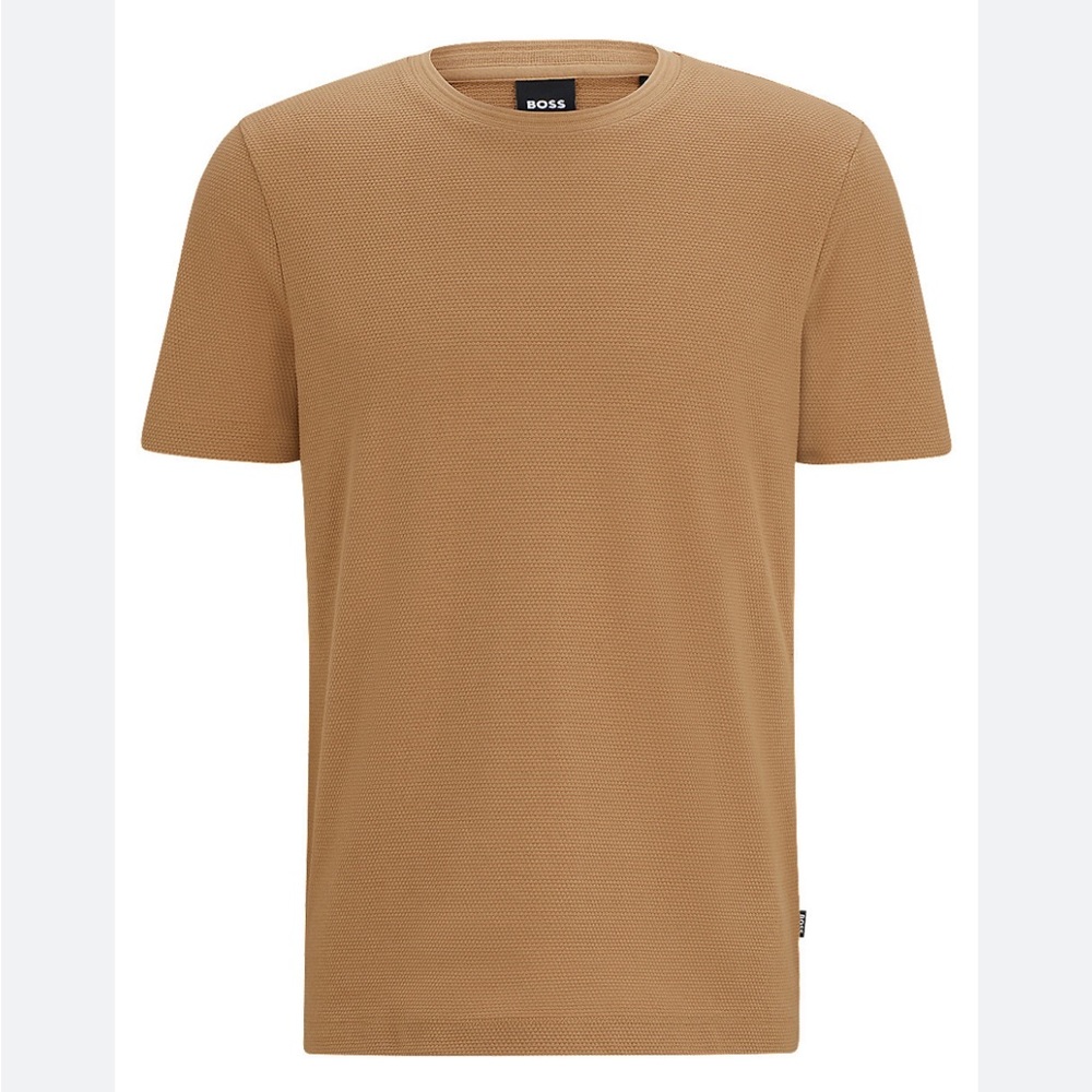 BOSS T-shirt with bubble-jacquard structure